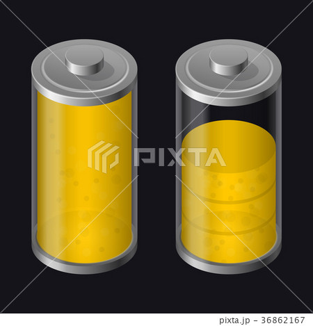 Transparent Glass Battery. High Charging. Yellow 36862167
