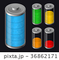 Set Batteries Icon. Various Types Charged 36862171