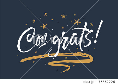 Congrats, Congratulations card. Beautiful greetingのイラスト素材 [36862226 ...