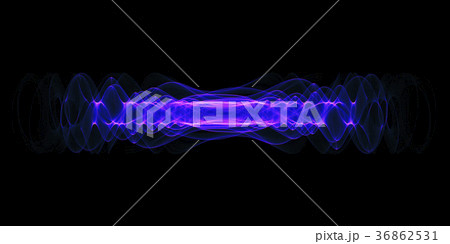 Blue-purple glowing energy waves isolated  Blue-purple glowing energy waves isolated  36862531