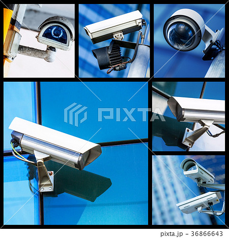 Collage of CCTV camera or surveillance system 36866643