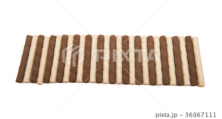 wafer rolls with chocolate isolated wafer rolls with chocolate isolated 36867111