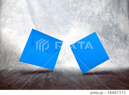 Blue flying envelope and card Blue flying envelope and card 36867373