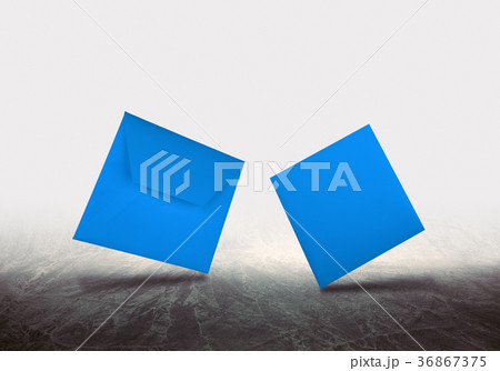 Blue flying envelope and card Blue flying envelope and card 36867375