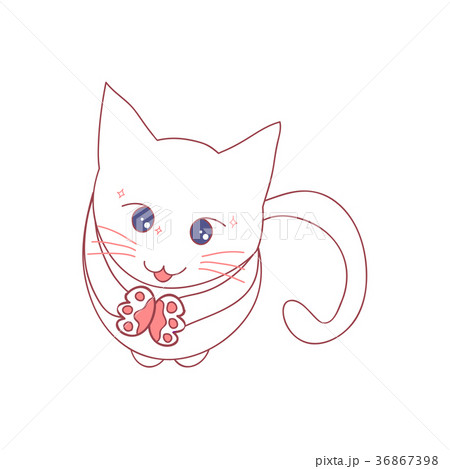 Cat Begging for Food. Vector Illustration 36867398