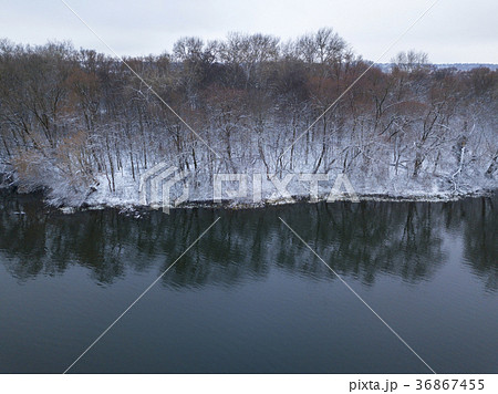 View from height to the winter forest View from height to the winter forest 36867455