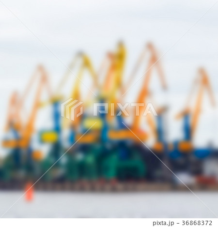 Portal cargo cranes - blurred image 36868372