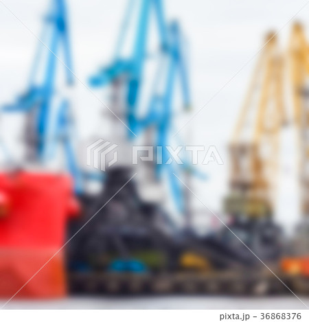 Portal cargo cranes - blurred image 36868376