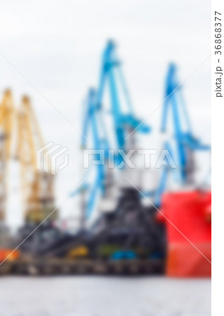 Portal cargo cranes - blurred image 36868377