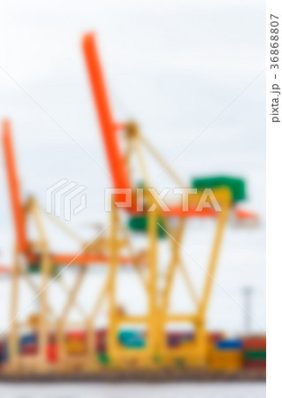 Portal cargo cranes - blurred image 36868807