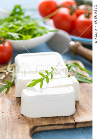 Feta cheese on board Feta cheese on board 36869321