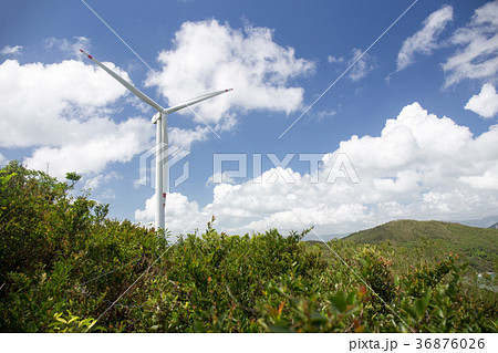 wind turbine system  at Lamma island, Hong Kong 36876026