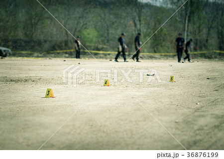 evidence markers with blurred law enforcement evidence markers with blurred law enforcement 36876199