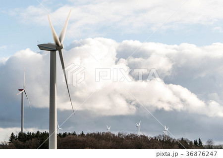 A panorama view over wind farm landscape in A panorama view over wind farm landscape in 36876247