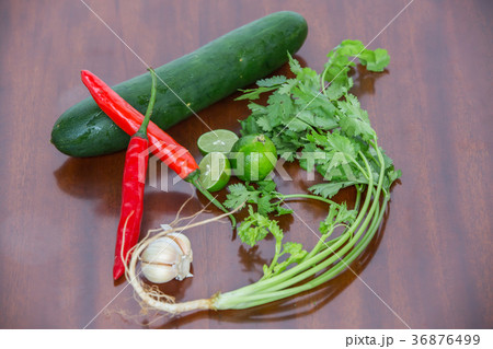 Fresh vegetables and ingredients for cooking Fresh vegetables and ingredients for cooking 36876499