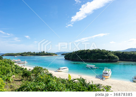 川平公園展望台から見る川平湾の風景 川平公園展望台から見る川平湾の風景 36878385