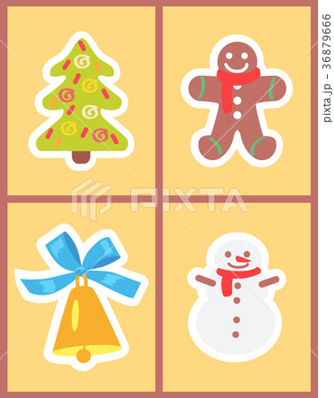 Christmas Symbols Set of Icons Vector Illustration 36879666
