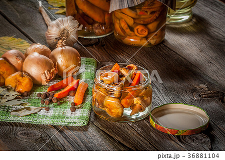 Marinated mushrooms. Marinated mushrooms. 36881104