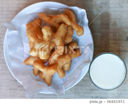 dough or chinese donut and soy milk 36881951