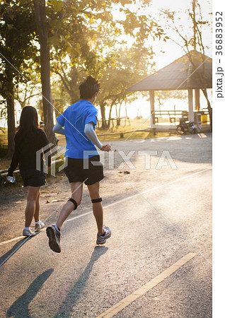 runner in the morning runner in the morning 36883952