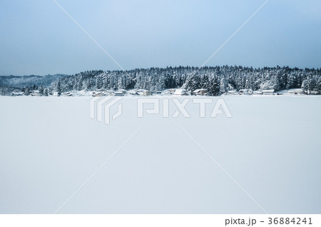 Snow landscape of Sakata, Yamagata in winter 36884241