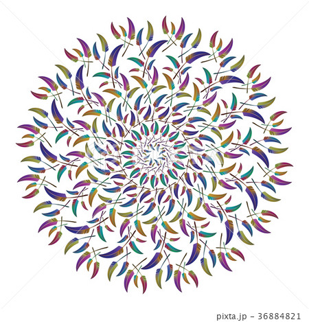 Round feather ethnic ornament 36884821