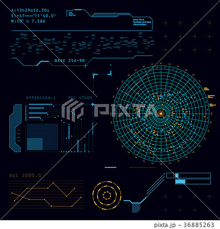 Futuristic touch screen user interface HUD 36885263