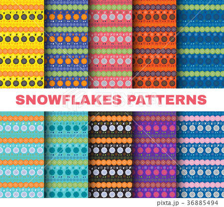 Winter pattern set Christmas snowflakes on 36885494