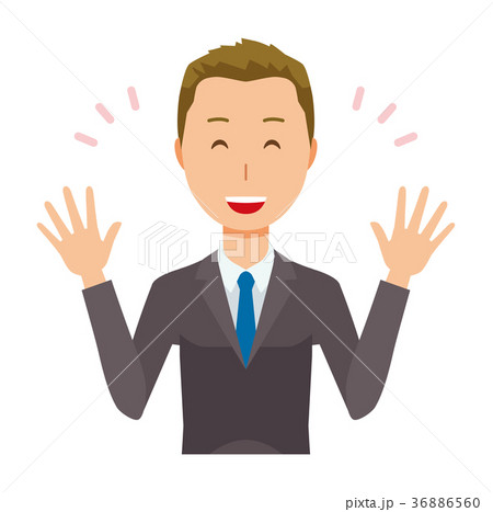 若いビジネスマンが両手を広げている 36886560