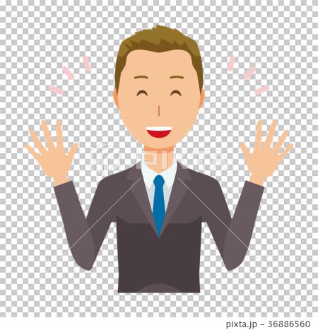 若いビジネスマンが両手を広げている 36886560