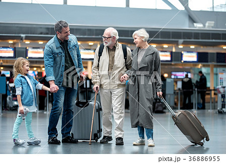 Happy family are waiting for their flight Happy family are waiting for their flight 36886955