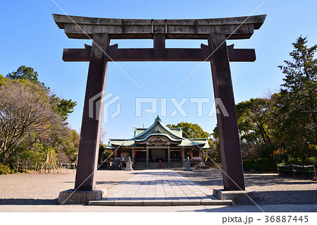 大阪城 豊国神社 鳥居の写真素材