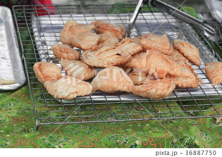 .Crispy fried patties from puff pastry closeup 36887750
