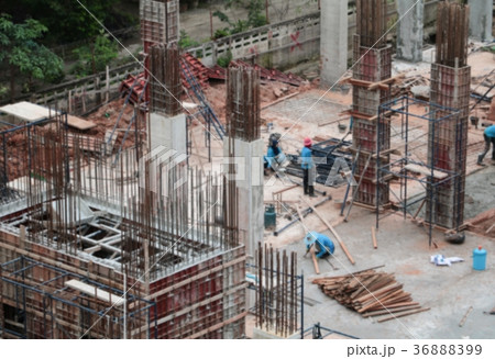 construction  with worker in  work  building site 36888399
