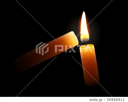 Golden light candle lighting another one Golden light candle lighting another one 36888812