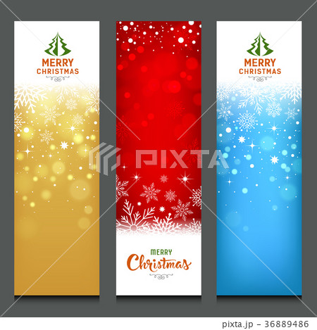 Merry Christmas colorful banners design vertical 36889486