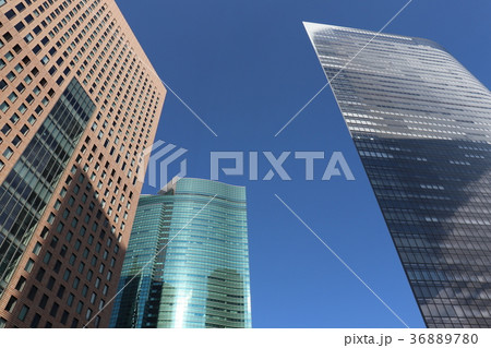 東京 汐留の高層ビル群の写真素材