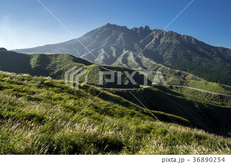 ススキの原と阿蘇山の根子岳 ススキの原と阿蘇山の根子岳 36890254