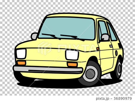 老意大利緊湊車淺黃色的汽車例證 36890979