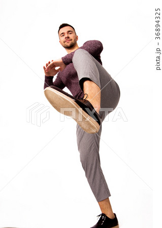 aggressive man tread over on white background aggressive man tread over on white background 36894325