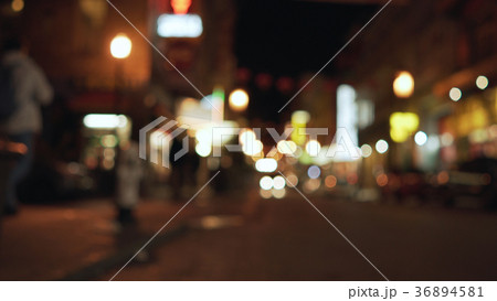 bokeh lighs of evening street of San Francisco 36894581