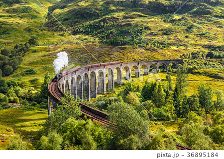Glenfinnan Railway Viaduct in Scotland with a Glenfinnan Railway Viaduct in Scotland with a 36895184