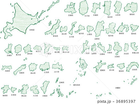 日本地図クレヨン 36895397