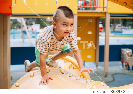 Path goal direction child boy park game concept Path goal direction child boy park game concept 36897012