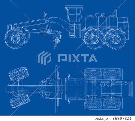 Road grader. Vector Road grader. Vector 36897821