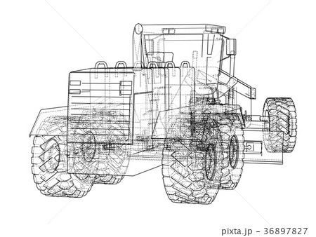 Road grader. Vector 36897827