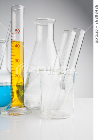 Laboratory glassware on table, Symbolic of science 36898486