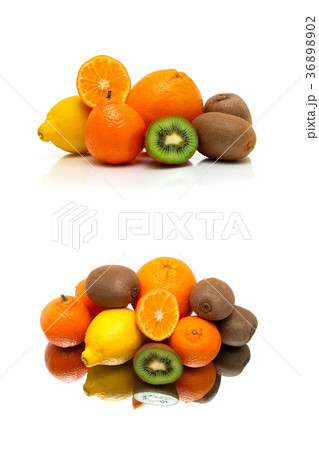 juicy fruits on a white background 36898902