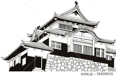 備中松山城 【手描き】のイラスト素材 [36898926] - PIXTA