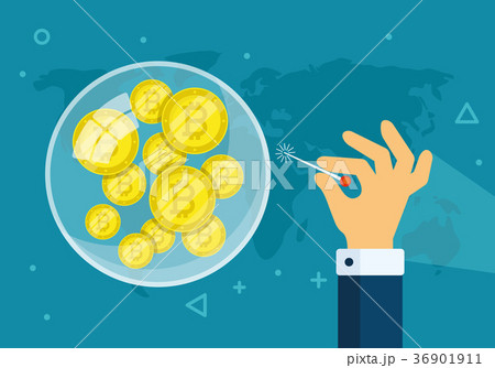 Bitcoin bubble burst concept Bitcoin bubble burst concept 36901911